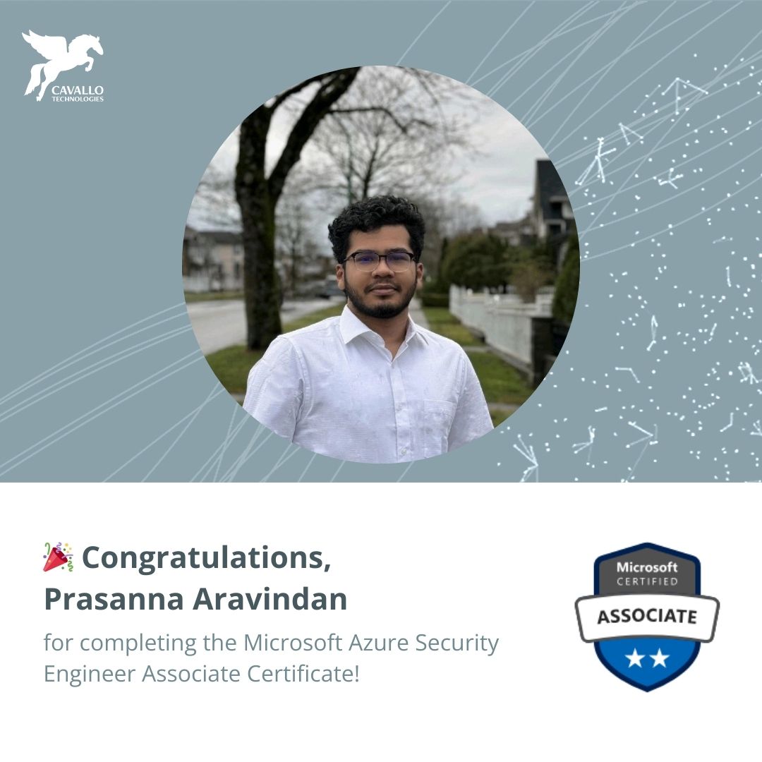 Prasanna Aravindan has earned the Azure Security Engineer Associate Certification from Microsoft