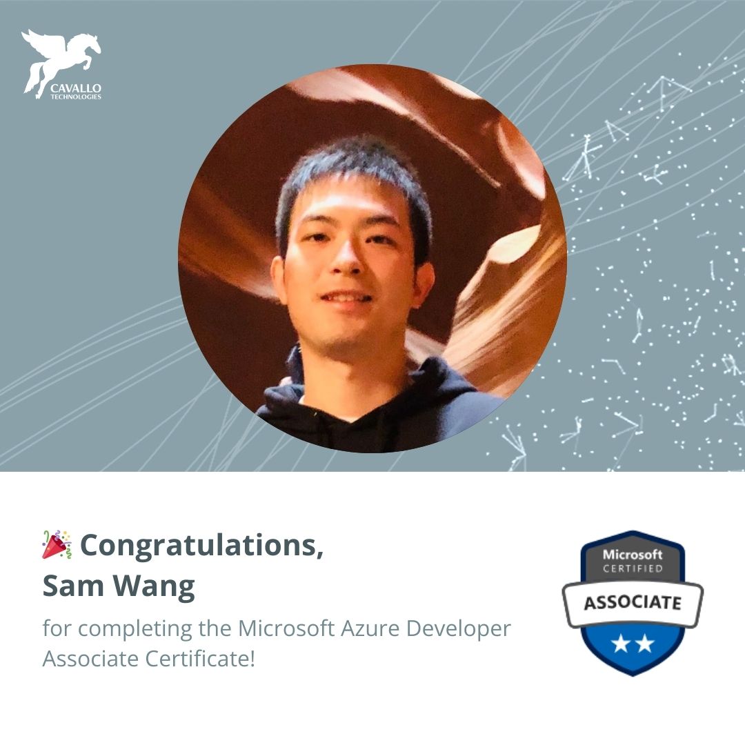 Sa Wang (Sam) has earned the Microsoft Azure Developer Associate Certification