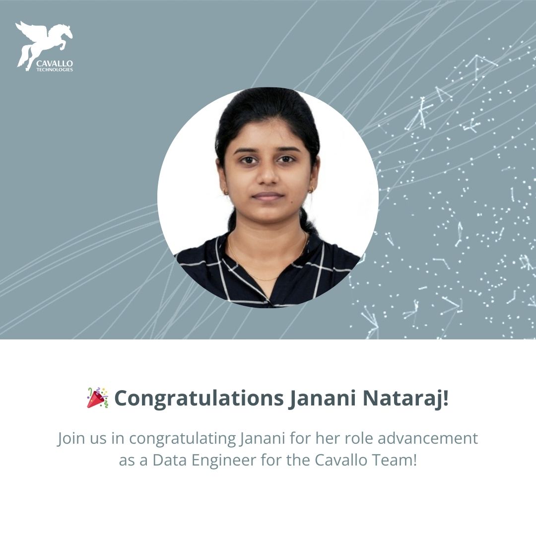 Welcome Janani Nataraj to Cavallo Technologies