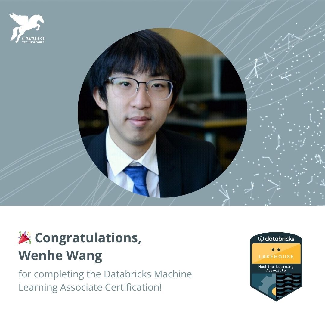Wenhe Wang (Crane) has earned the Databricks Machine Learning Associate Certification