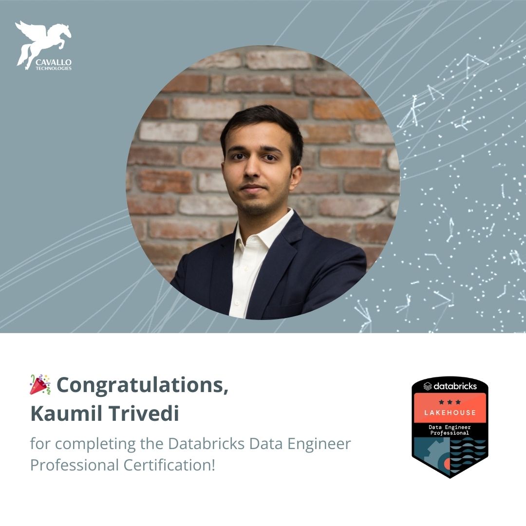 Kaumil Trivedi has earn the Databricks Data Engineer Professional Certification