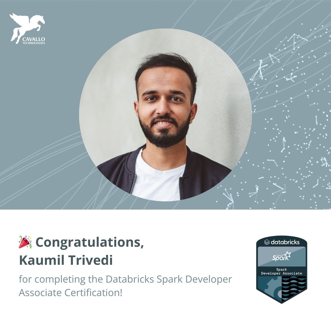Kaumil Trivedi has achieved our first Databricks Spark Apache Associate Certification