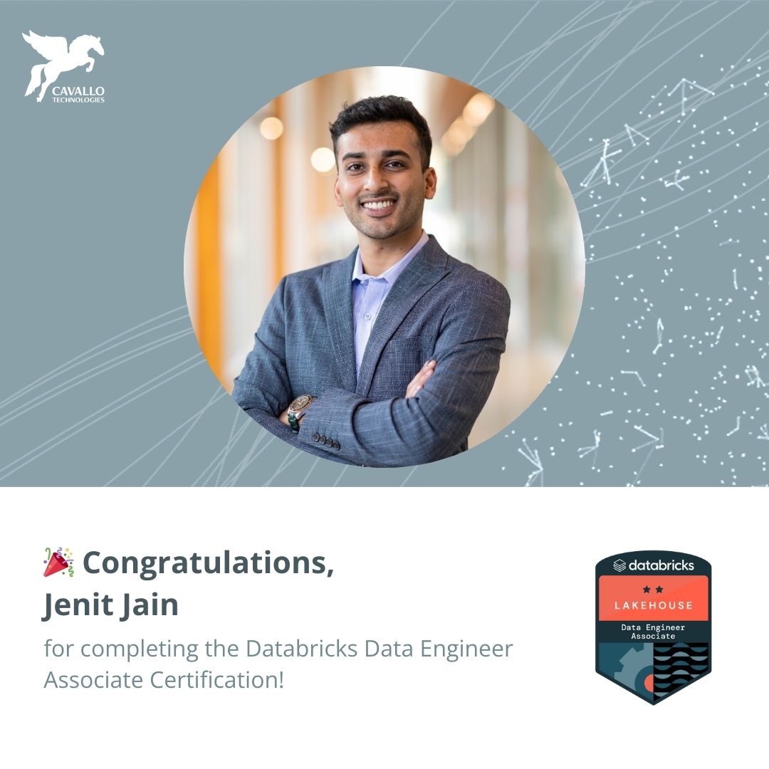 Jenit Jain has achieved the Databricks Data Engineer Associate Certification