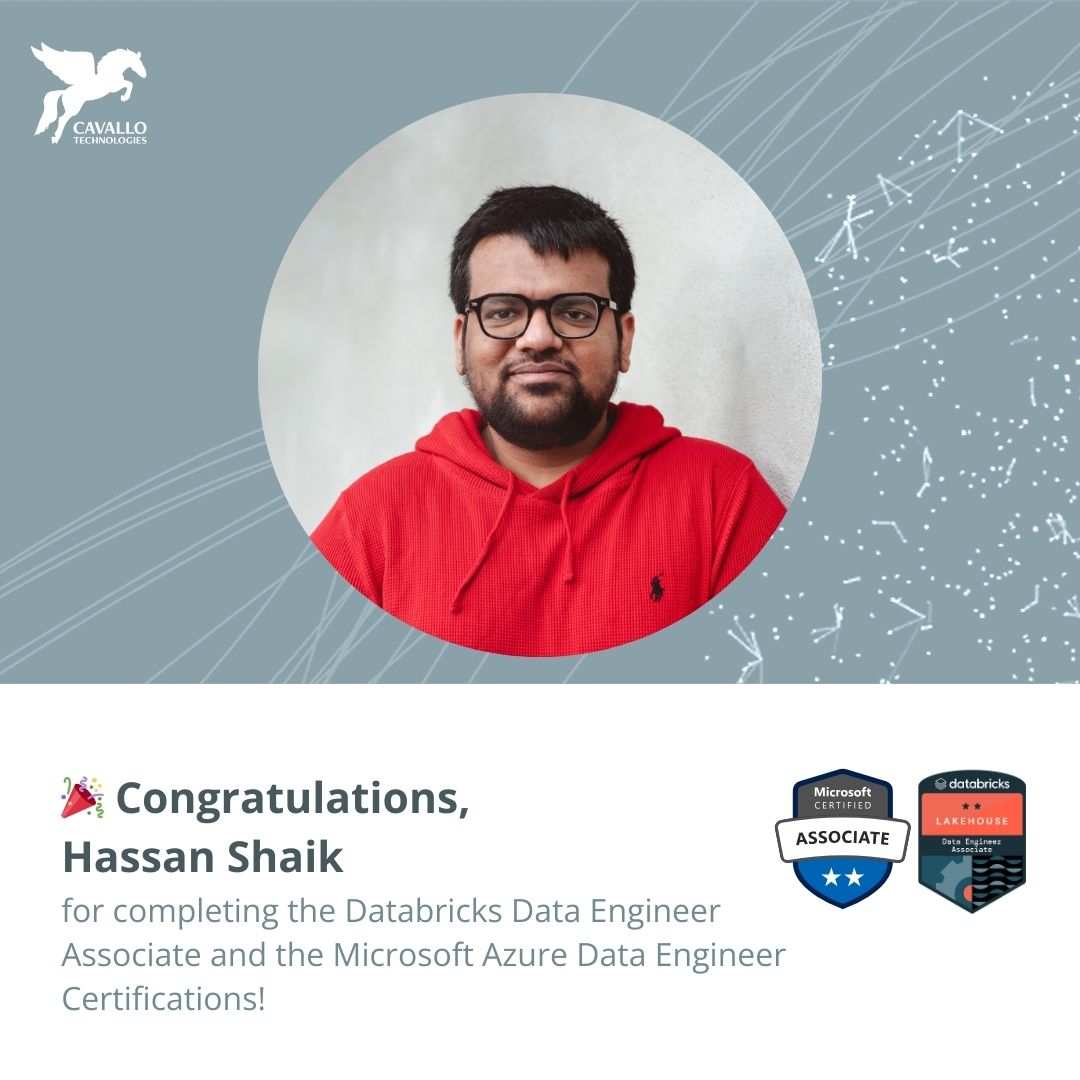Hassan Ahamed Shaik has earned two certifications from Microsoft and Databricks