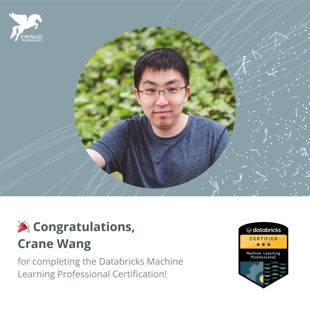 Wenhe Wang (Crane) has earned the Databricks Certified Machine Learning Professional Certification
