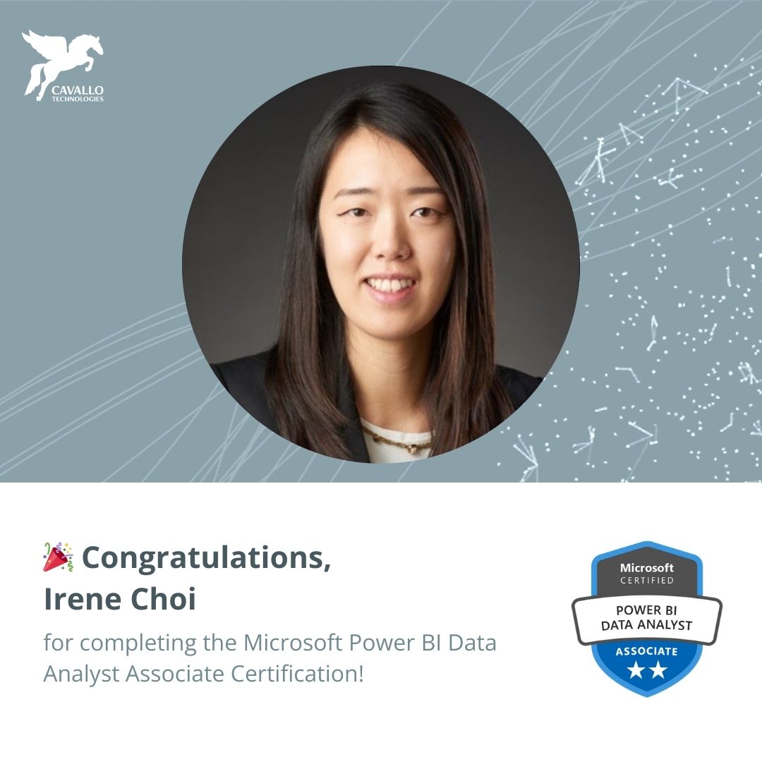Irene Choi has achieved the Microsoft Power BI Data Analyst Associate Certification