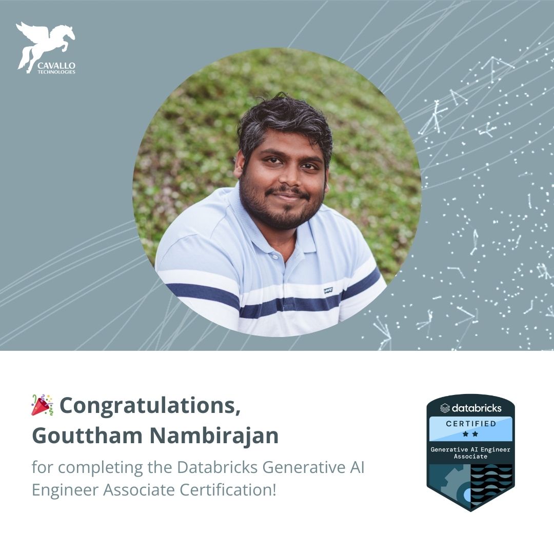 Gouttham Nambirajan has earned the Databricks Generative AI Engineer Associate Certification