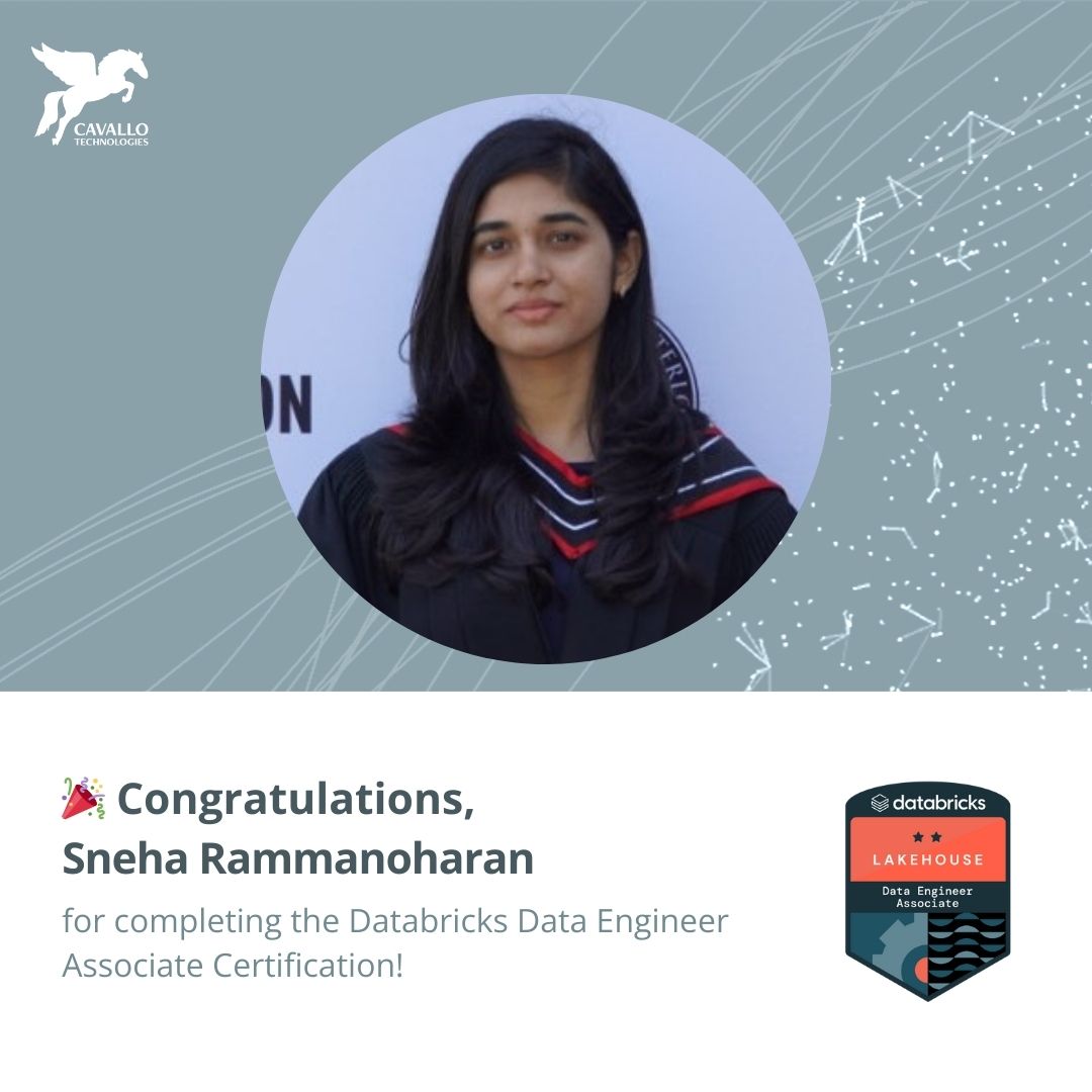 Sneha Srinivasan Rammanoharan has achieved the Databricks Data Engineer Associate Certification