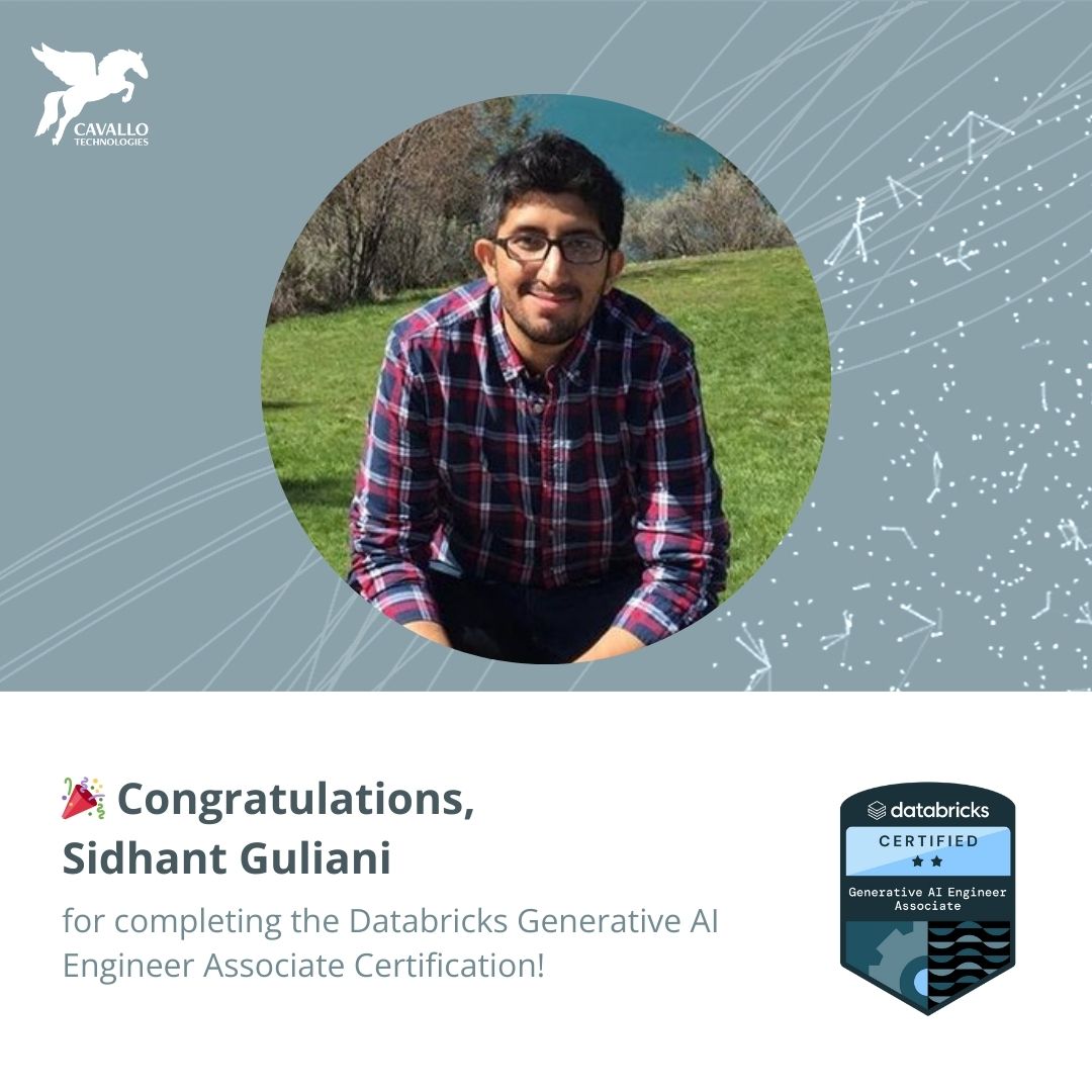 Sidhant Gulianihi has achieved the Databricks Generative AI Engineer Associate Certification