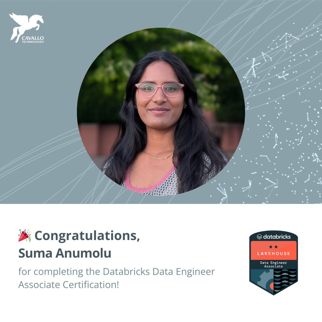 Suma Anumolu has earned the Databricks Data Engineer Associate Certification