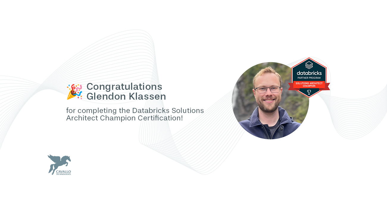 Glendon Klassen, our first Databricks Champion