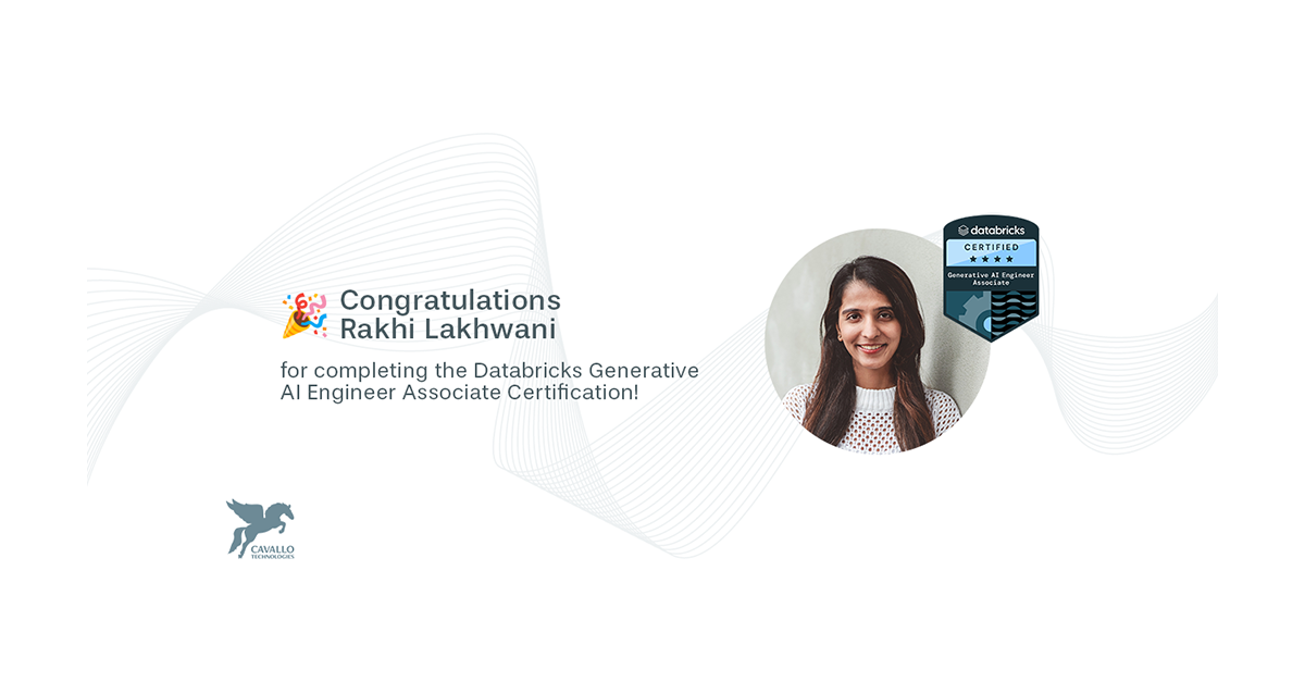 Congratulations to Rakhi Lakhwani on her Databricks GenAI Certification